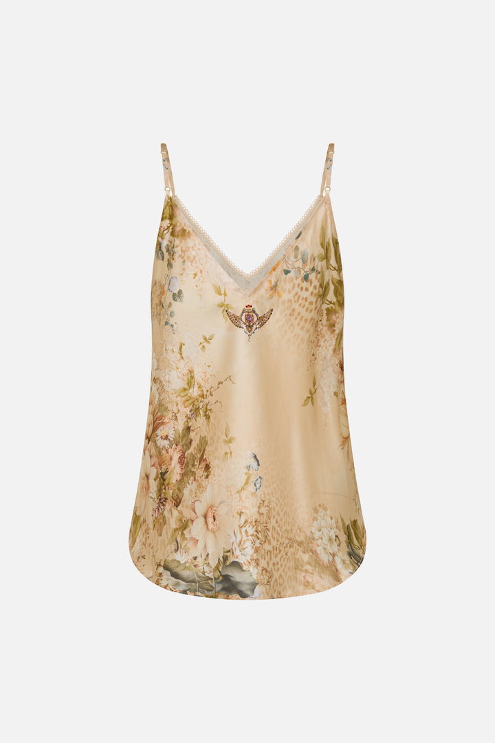 V-NECK BIAS CAMI (ADORNED IN ANTIQUITY)