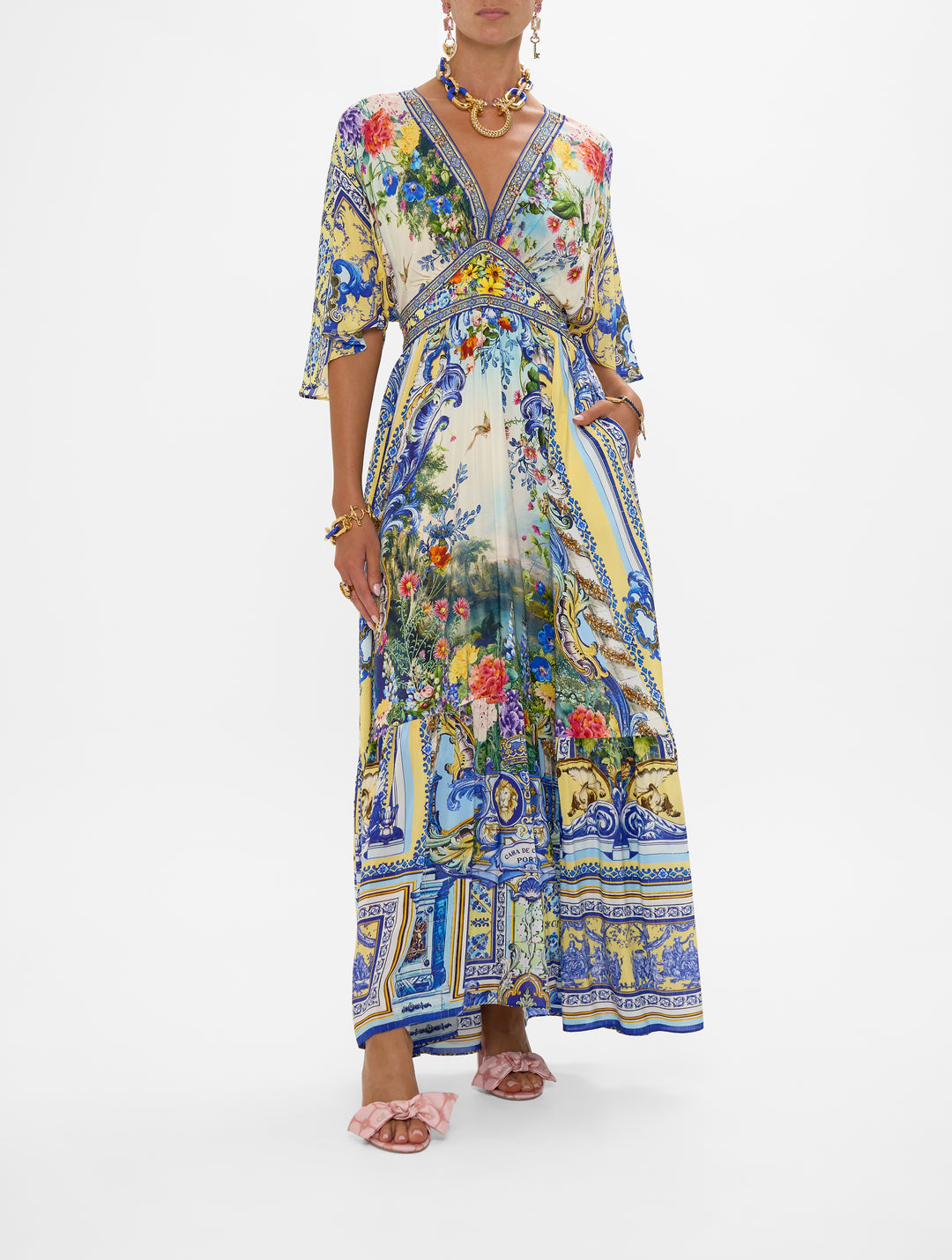 Waisted Dress with Hem Ruffle (WALL TO WALL WONDERS)