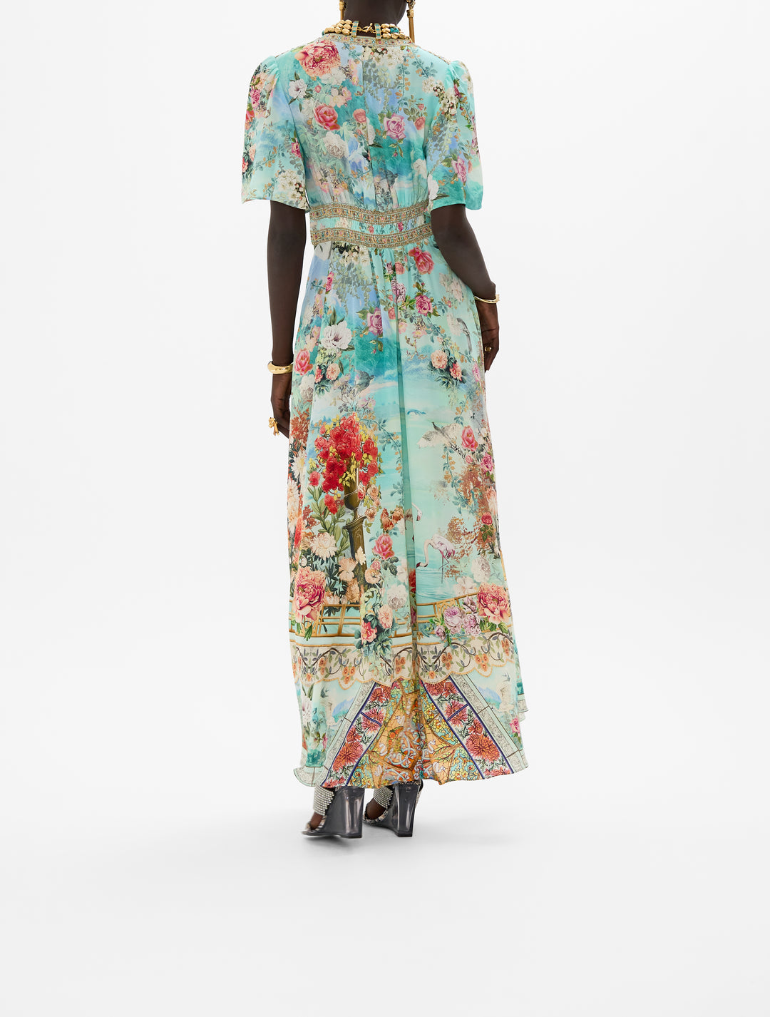 Shaped Waistband Dress With Flutter Sleeves (Jewellery Museum)