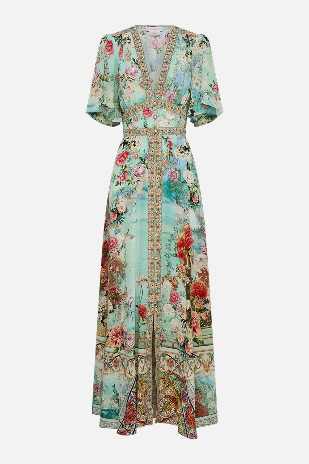 Shaped Waistband Dress With Flutter Sleeves (Jewellery Museum)