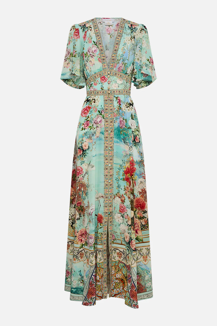 Shaped Waistband Dress With Flutter Sleeves (Jewellery Museum)