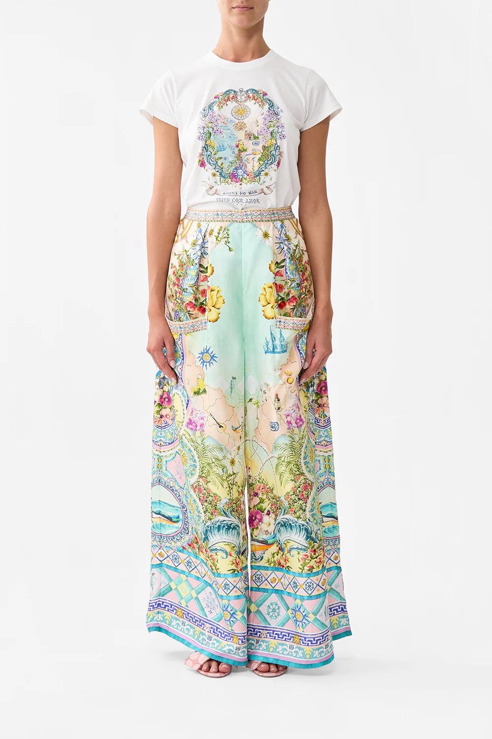 Wide Leg Trousers with Front Pockets (Just Coasting)
