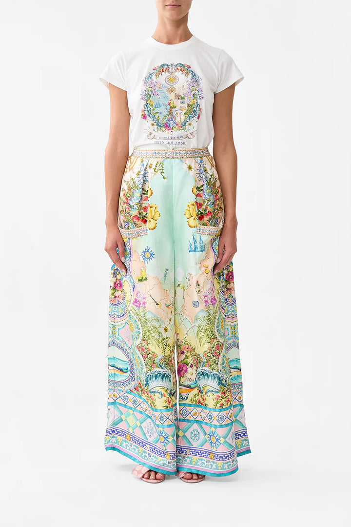 Wide Leg Trousers with Front Pockets (Just Coasting)