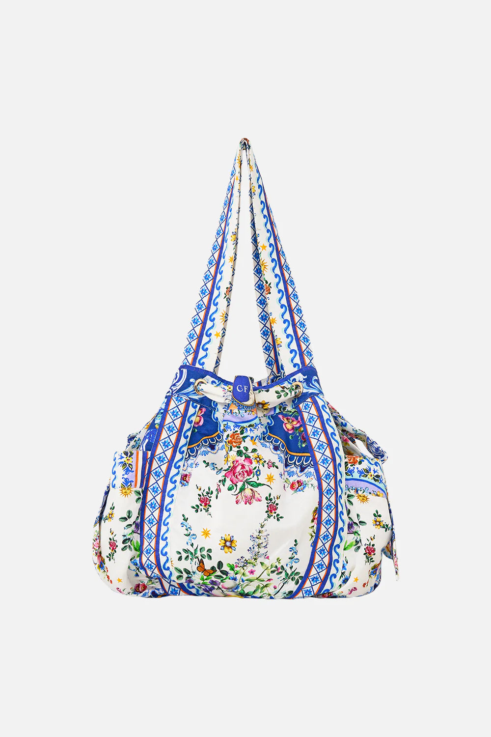 Drawstring Bow Beach Bag (Tiles Darls)