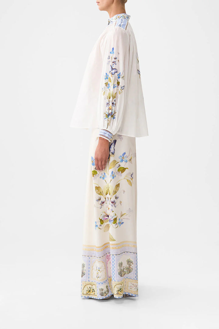 HIGH NECK BUTTON THROUGH BLOUSE (BOTANICAL BALLADS)
