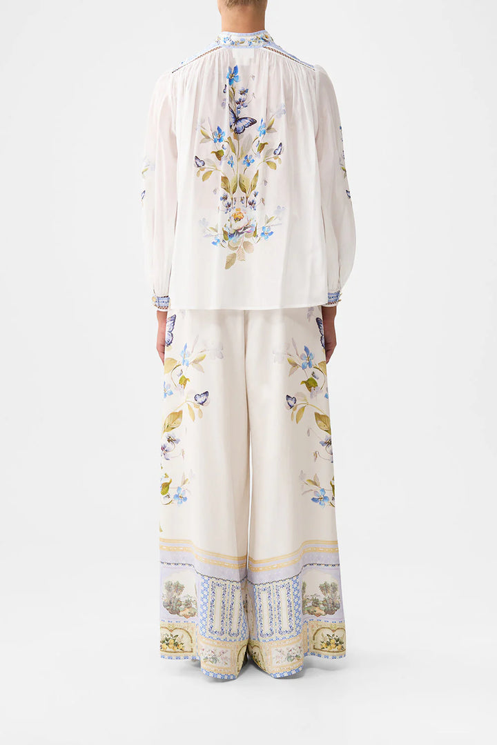 HIGH NECK BUTTON THROUGH BLOUSE (BOTANICAL BALLADS)
