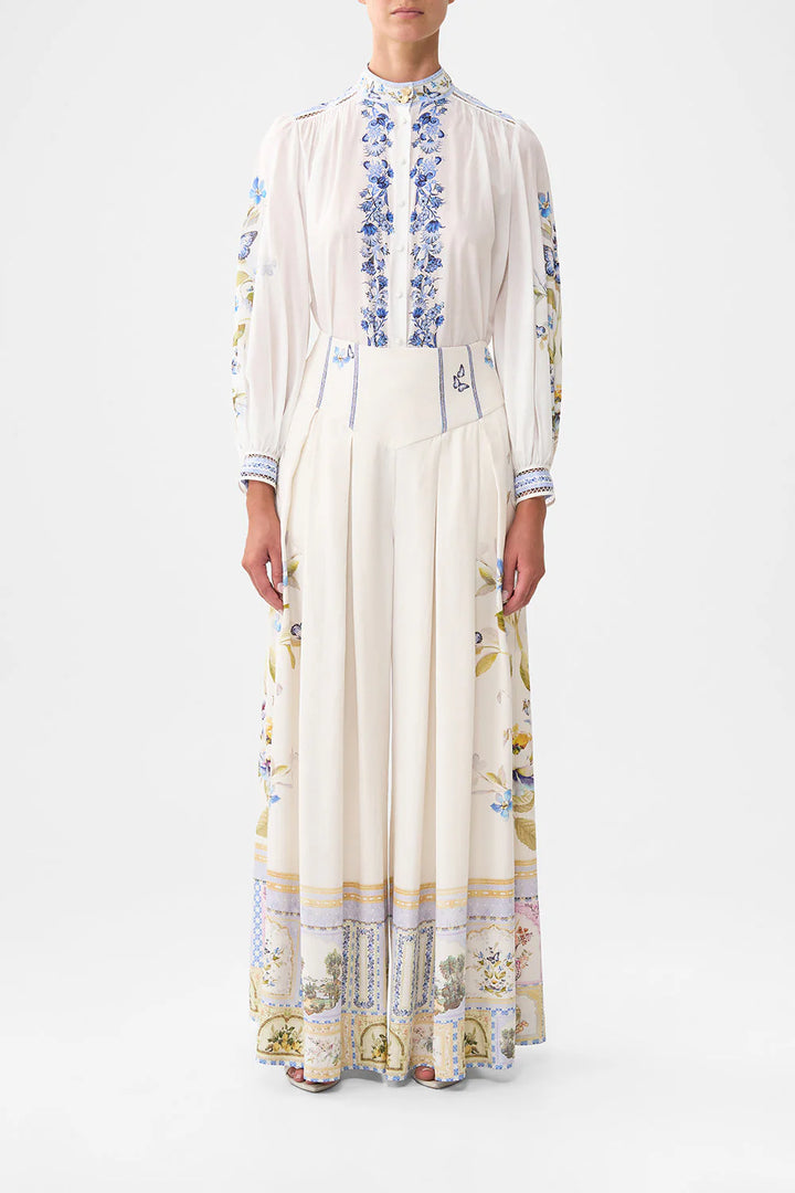 HIGH NECK BUTTON THROUGH BLOUSE (BOTANICAL BALLADS)