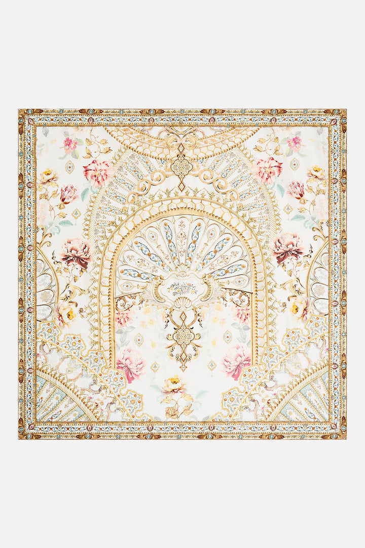 LARGE CRYSTALLED SILK SQUARE SCARF (OTTOMAN DYNASTY)