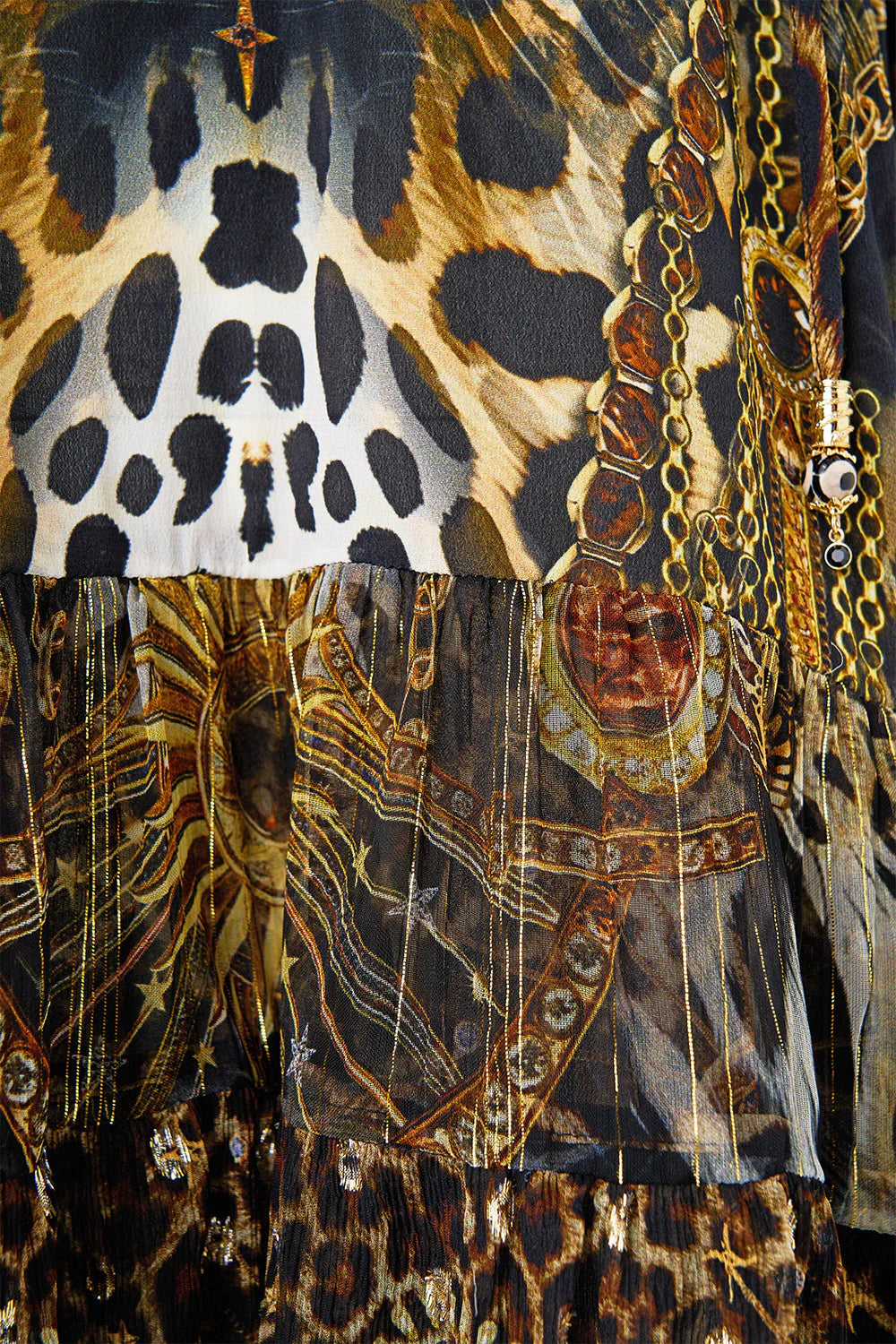 A-Line gathered panel Dress (Feline Folklore)