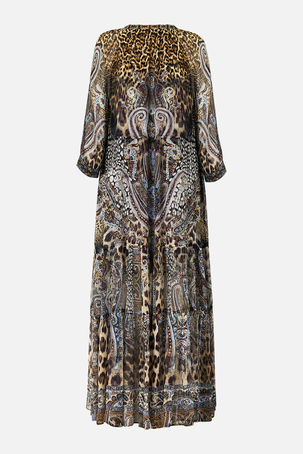 LONG GATHERED PANEL DRESS (ISTANBUL ANIMALIA)