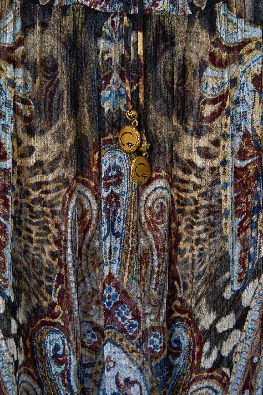 LONG GATHERED PANEL DRESS (ISTANBUL ANIMALIA)
