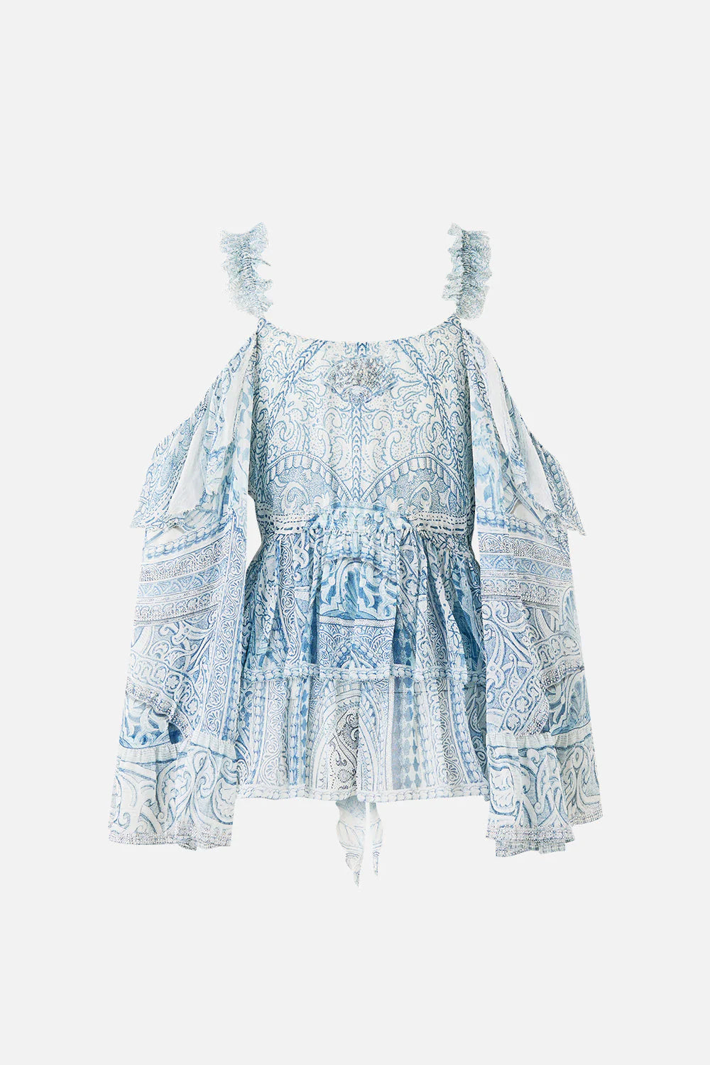 Cold Shoulder Ruffle Top (The Hum of the Alhambra)