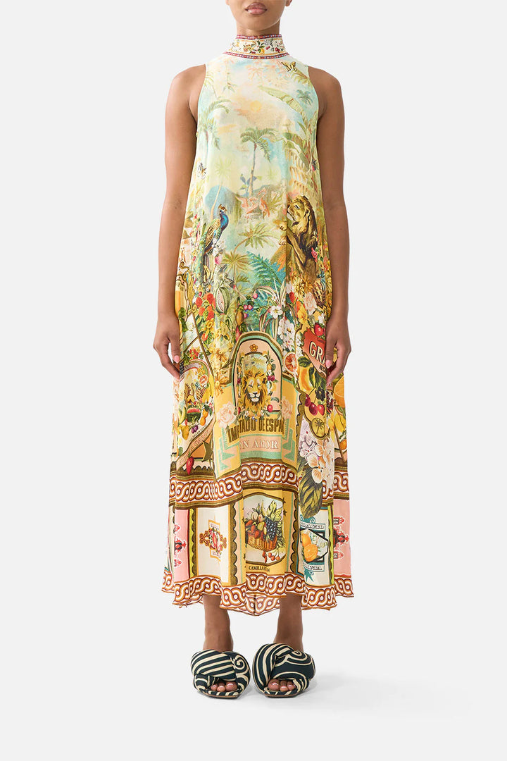 High Neck Dress With Back Tie (Va Va Vintage)