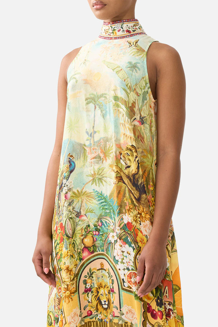 High Neck Dress With Back Tie (Va Va Vintage)