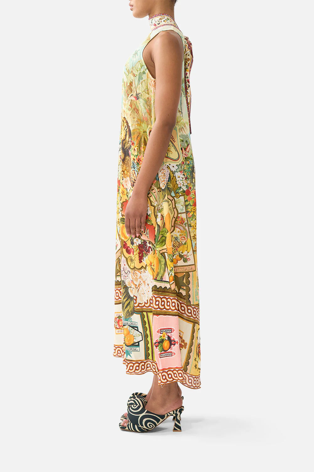 High Neck Dress With Back Tie (Va Va Vintage)