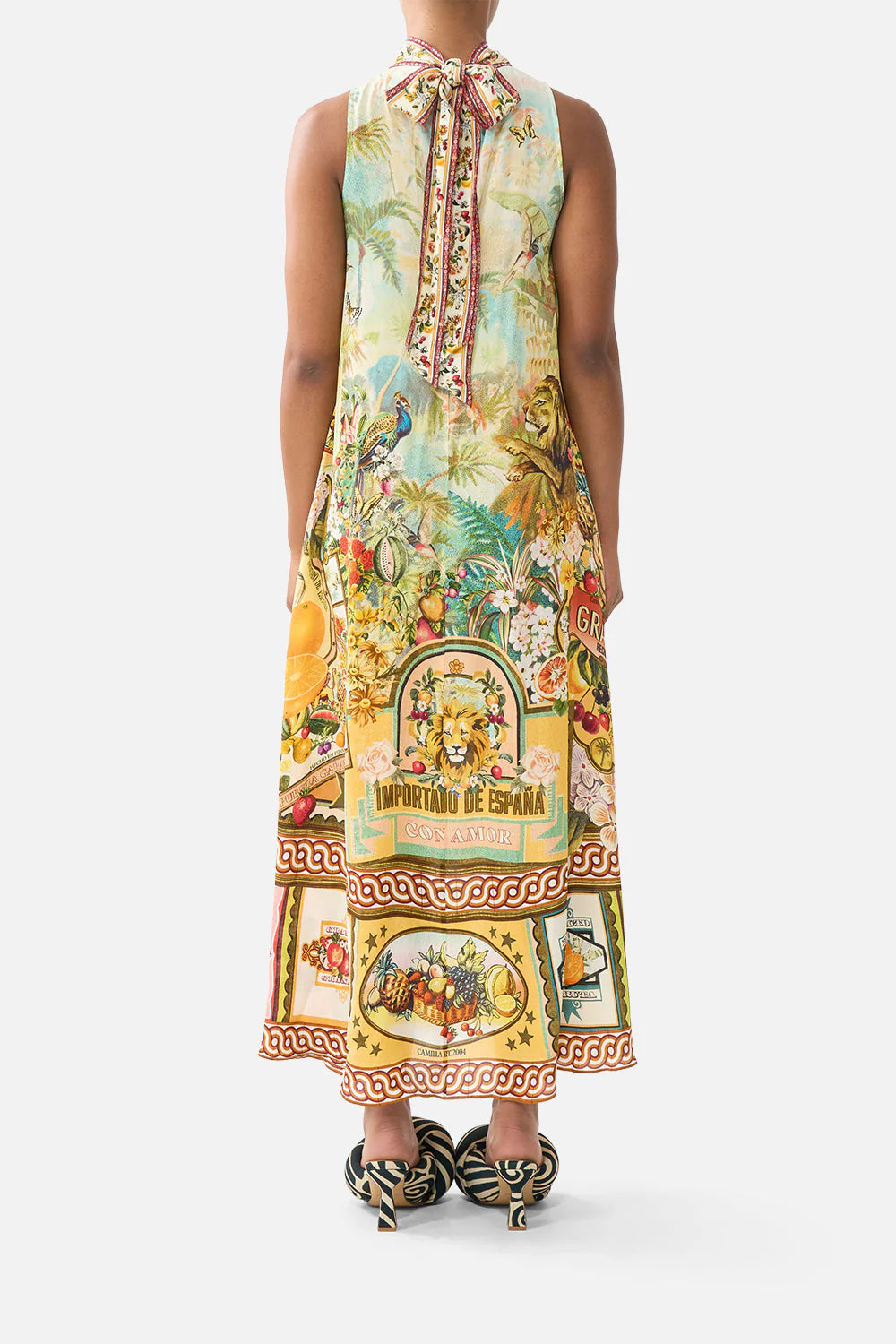 High Neck Dress With Back Tie (Va Va Vintage)
