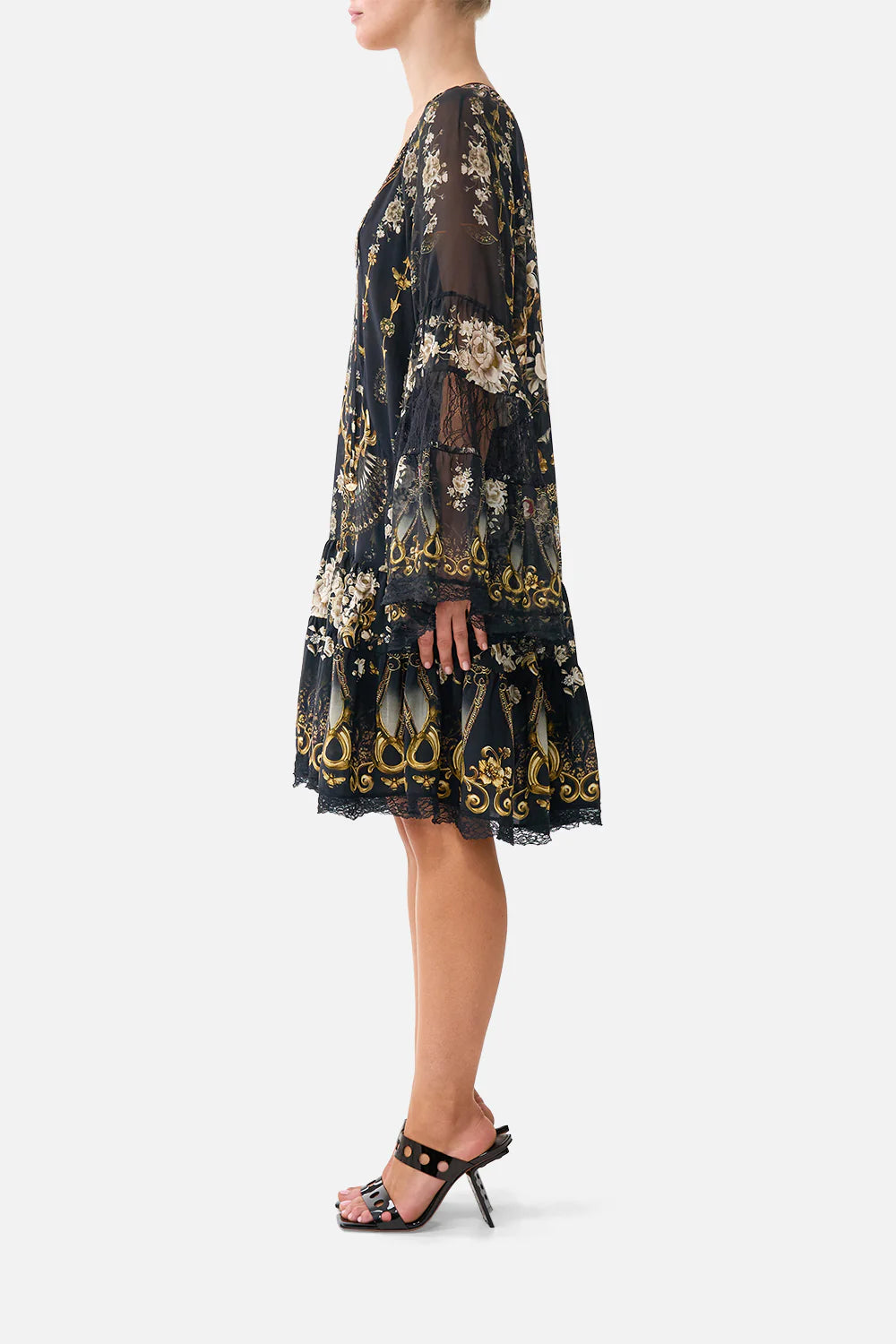 A-line gathered panel dress (Flamenco Folklore)