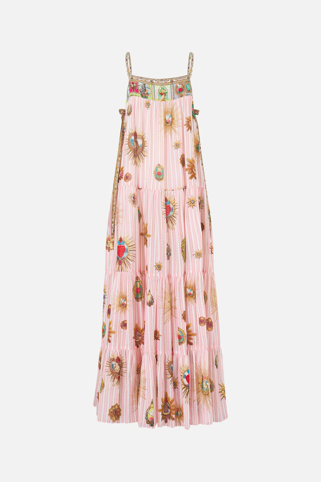LONG TIERED DRESS WITH BOW TIES (Painted Prayers)
