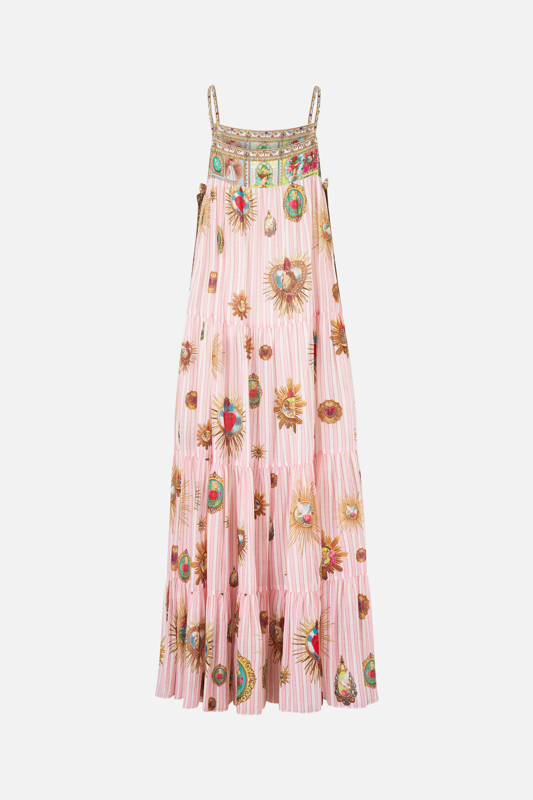 LONG TIERED DRESS WITH BOW TIES (Painted Prayers)