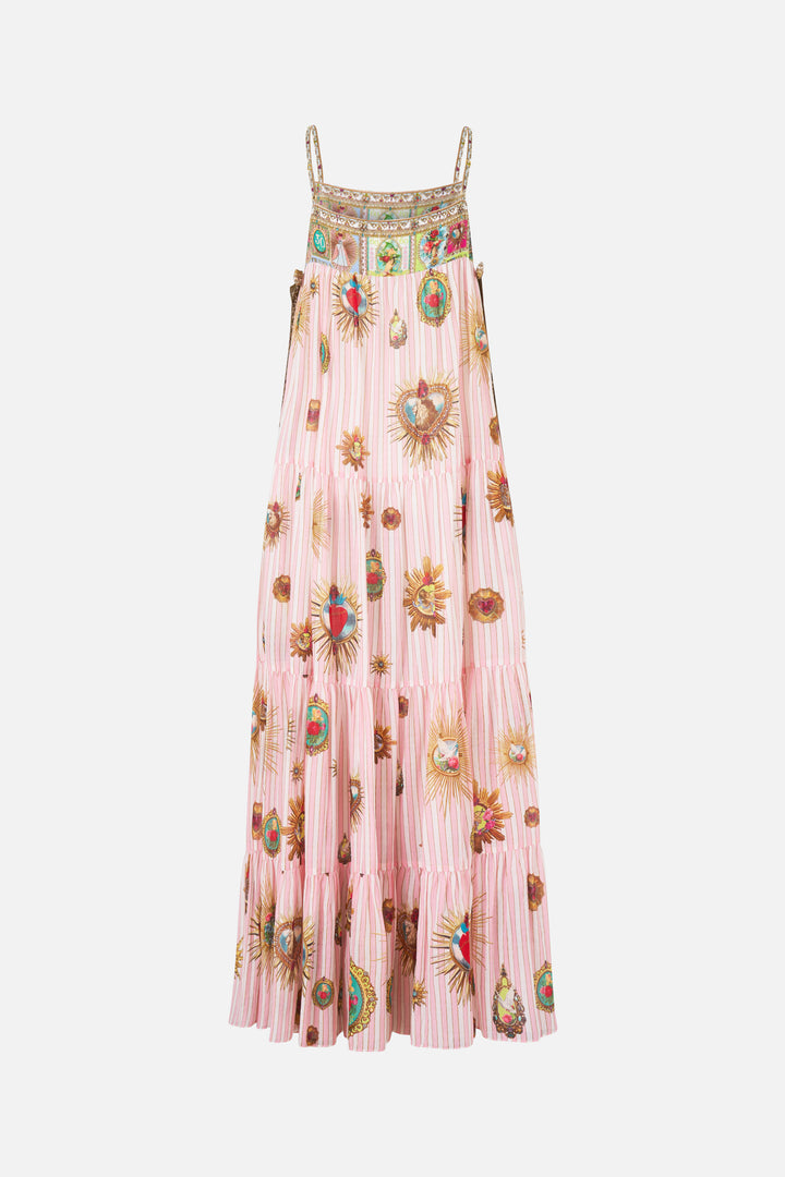 LONG TIERED DRESS WITH BOW TIES (Painted Prayers)