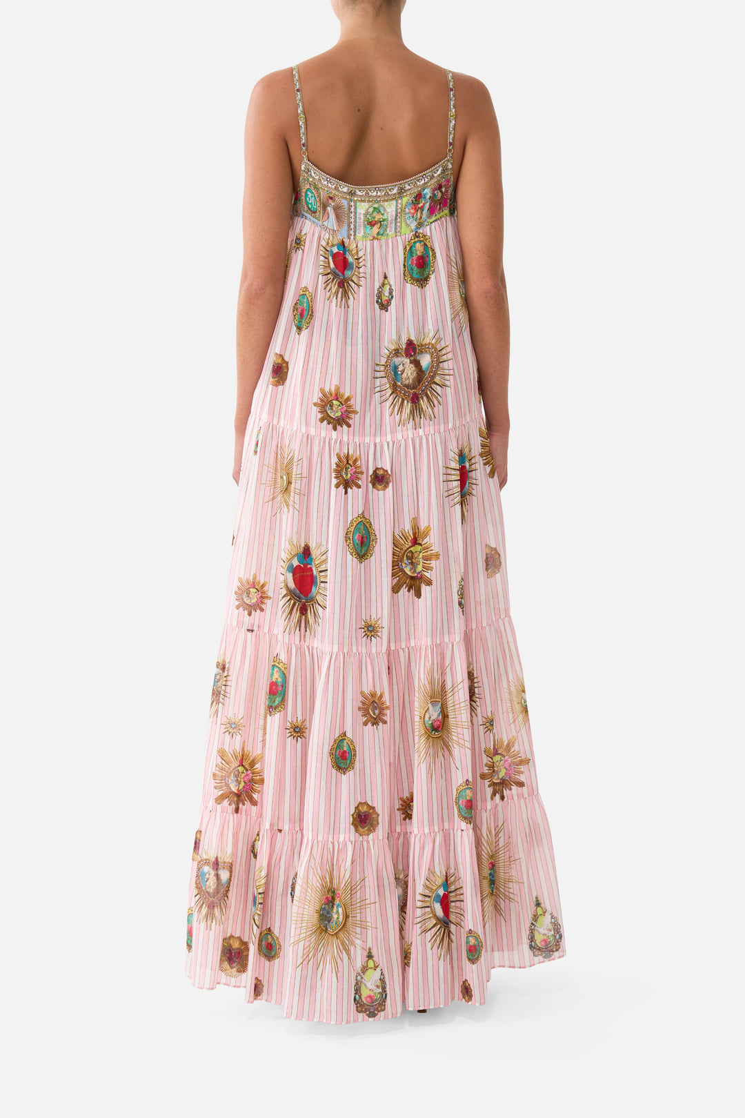 LONG TIERED DRESS WITH BOW TIES (Painted Prayers)