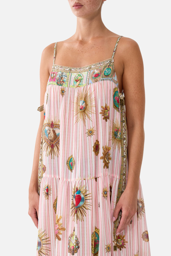 LONG TIERED DRESS WITH BOW TIES (Painted Prayers)