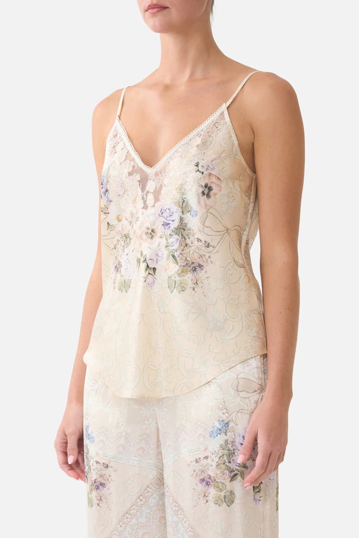 V-NECK BIAS CAMI (Laced with Love)