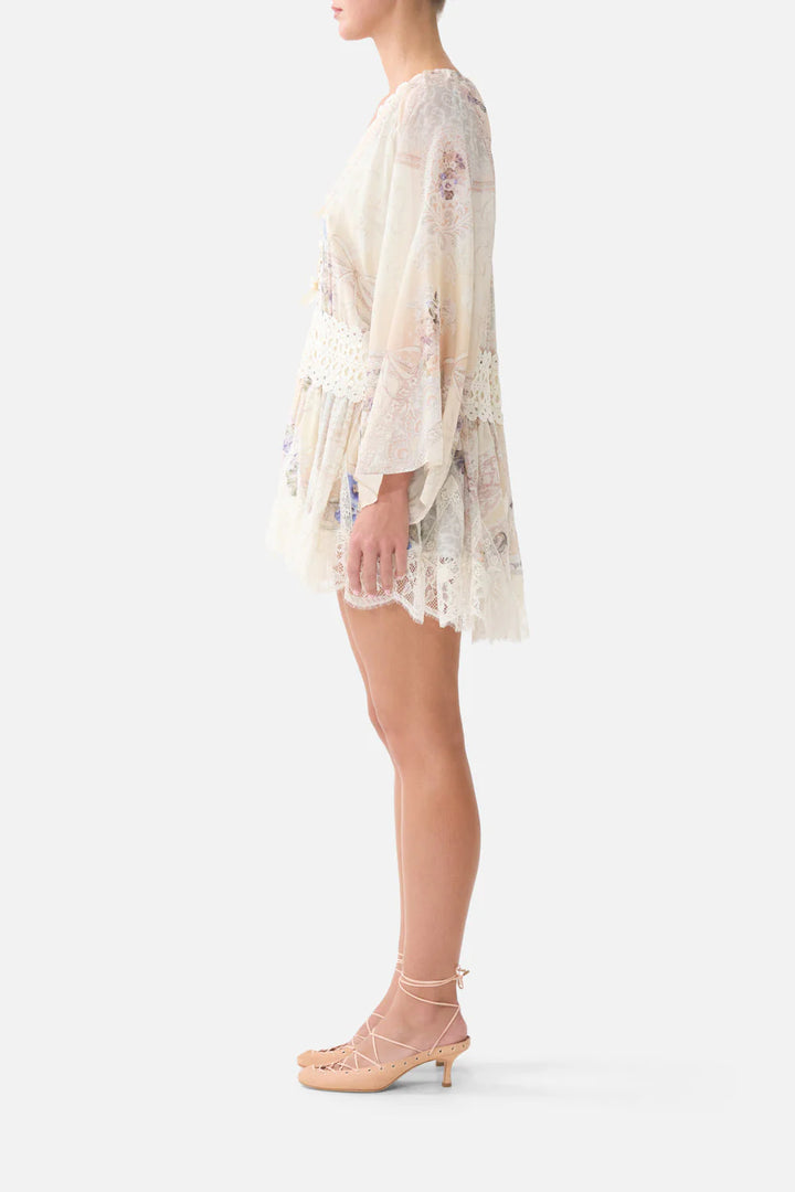 RELAXED SHORT DRESS WITH DROPPED WAIST (Laced with Love)