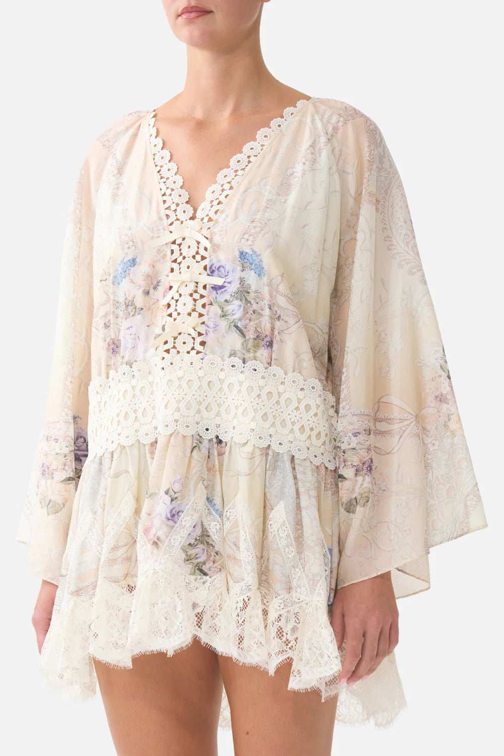 RELAXED SHORT DRESS WITH DROPPED WAIST (Laced with Love)