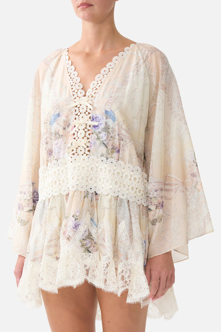 RELAXED SHORT DRESS WITH DROPPED WAIST (Laced with Love)