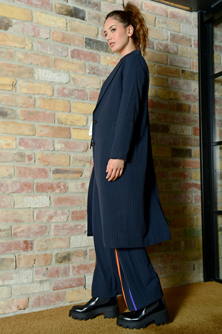 BACK TO THE FUTURE Coat (Navy Pinstripe)