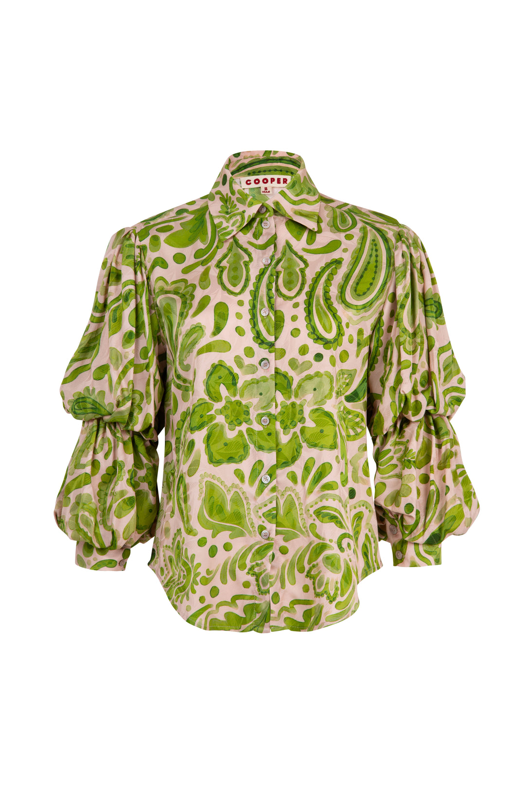 Pleat and greet top (Blush / Green Floral)