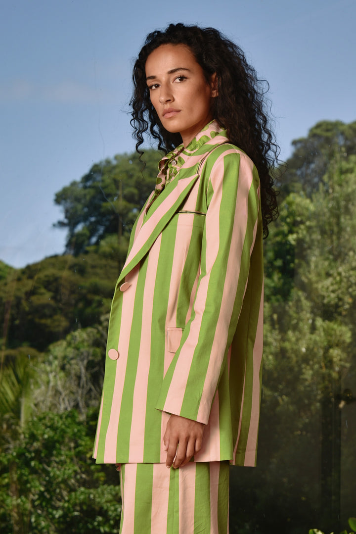 Blazer of Glory (Blush/Green Stripe)