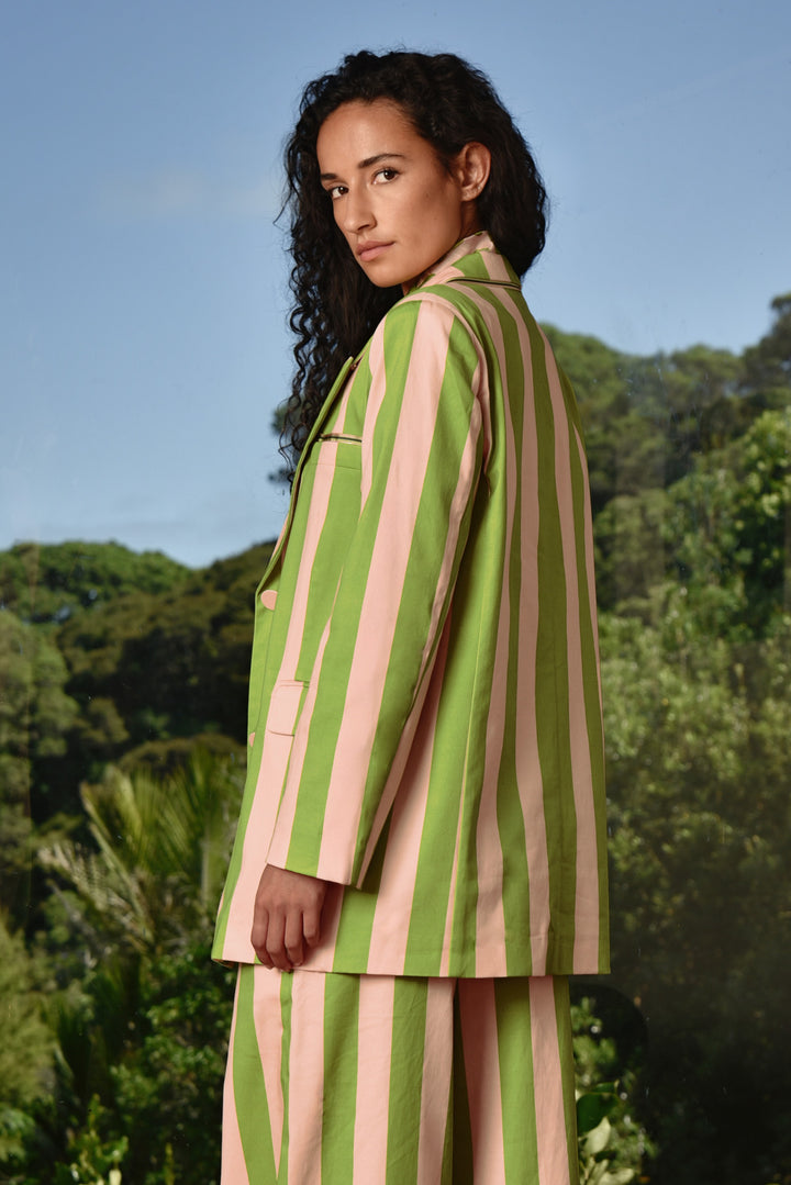 Blazer of Glory (Blush/Green Stripe)