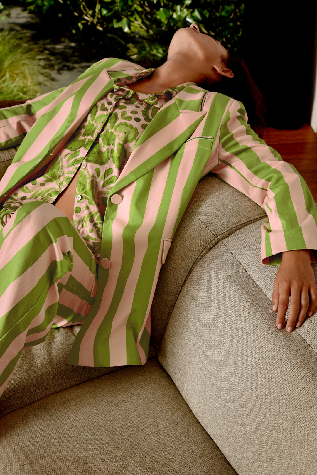 Blazer of Glory (Blush/Green Stripe)