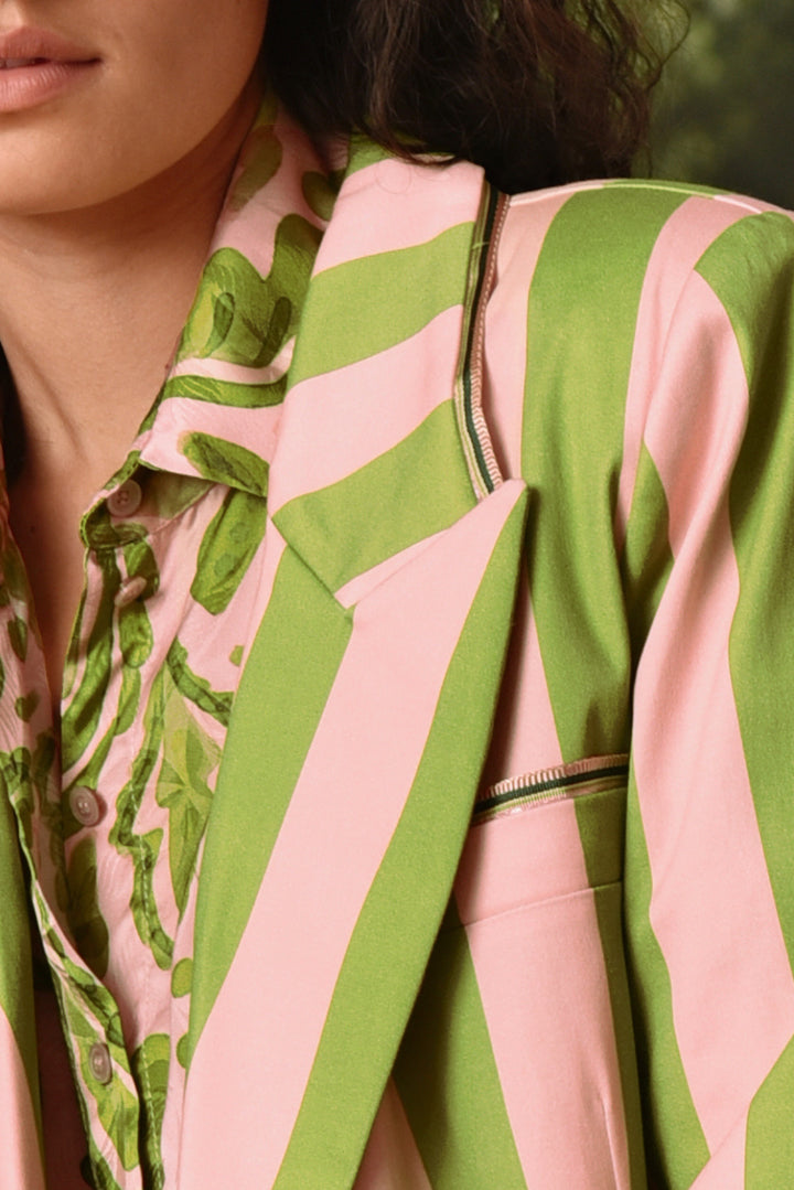 Blazer of Glory (Blush/Green Stripe)