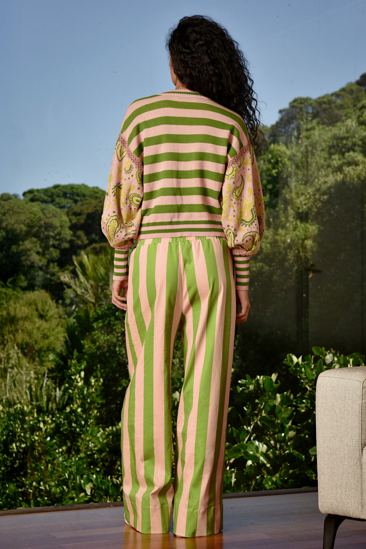 SEVILLE STROLLS Pants (Blush / Green Stripe)