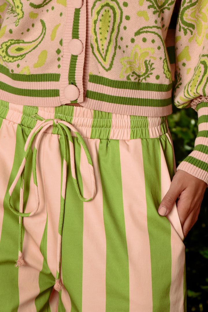 SEVILLE STROLLS Pants (Blush / Green Stripe)