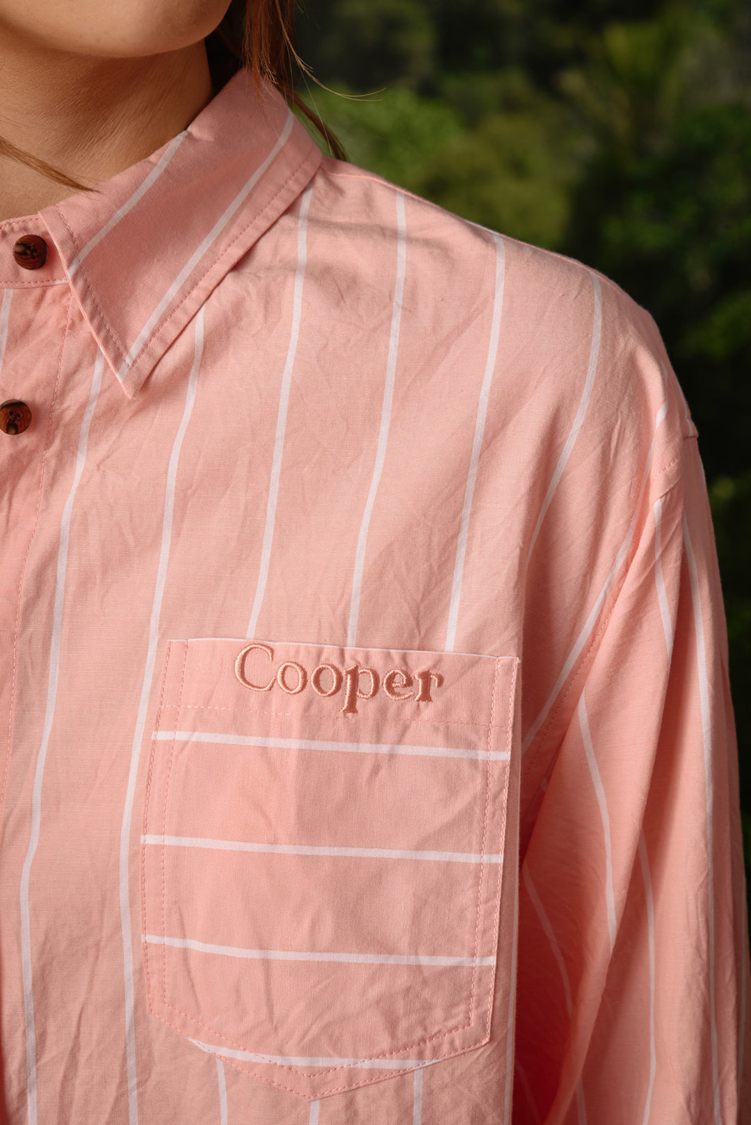 JUST CASUALLY Shirt (PEACH STRIPE)