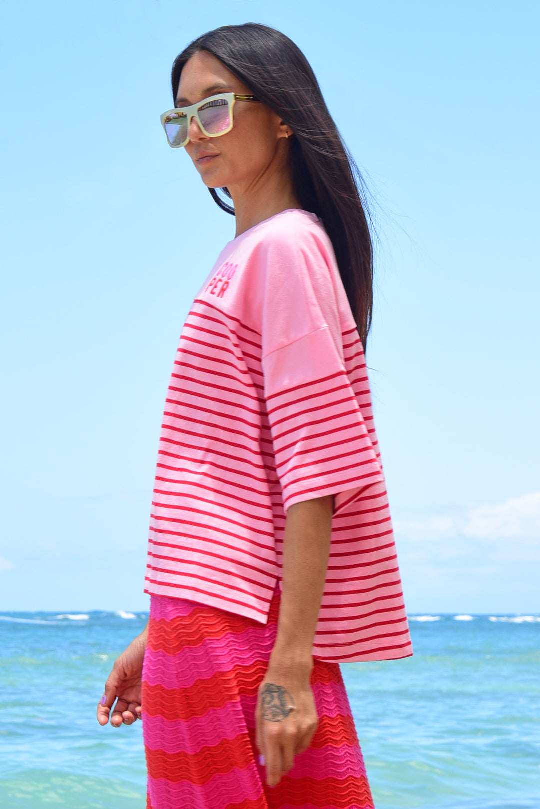 BEACH NIGHTS Top (Pink / Red)