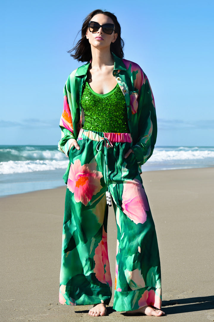 SEVILLE STROLLS Trouser (GREEN FLORAL)