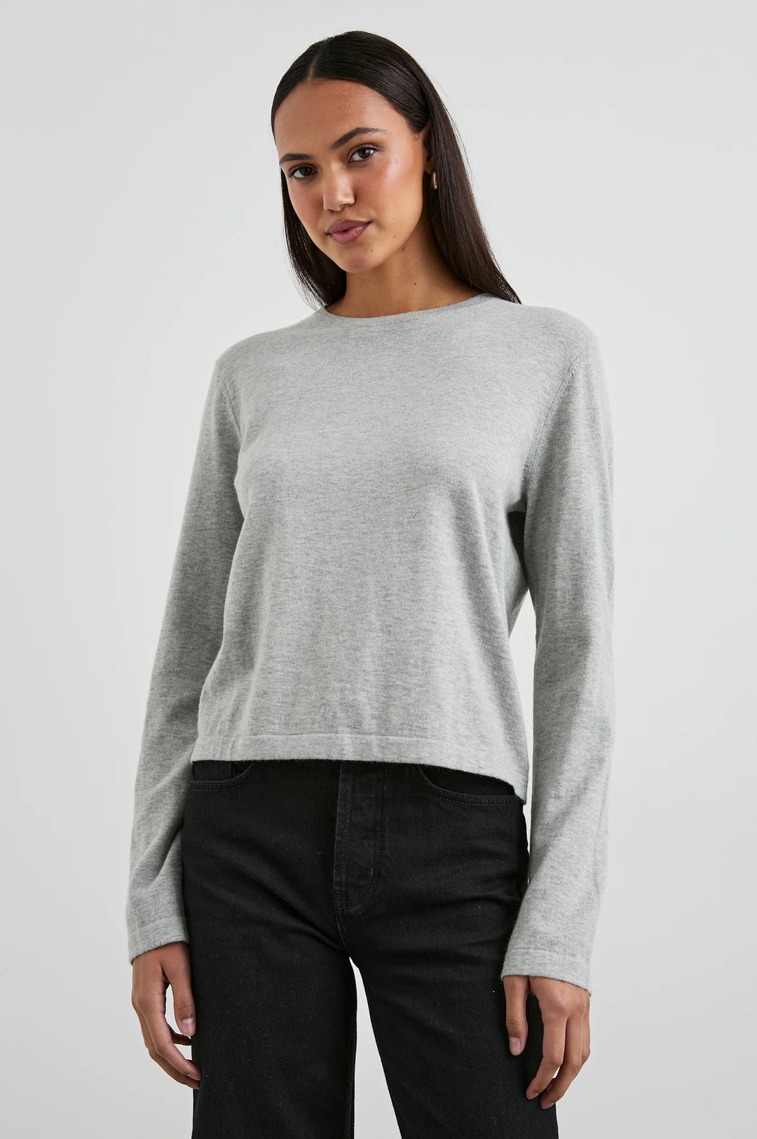 Cotton Cashmere long sleeve tee (Heather Grey)