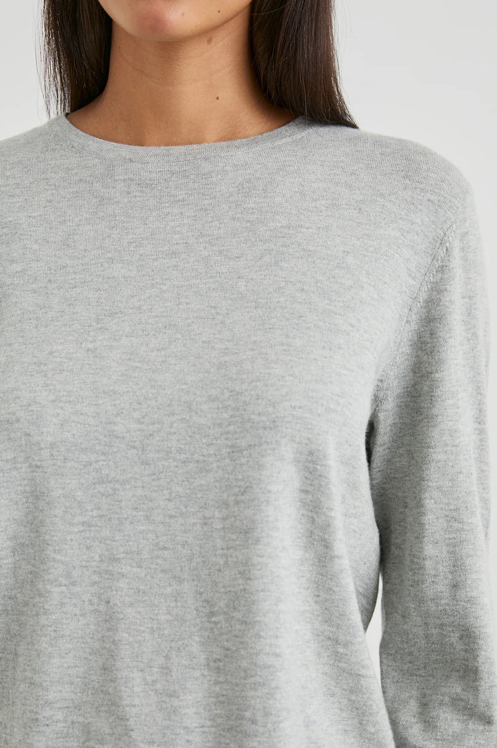 Cotton Cashmere long sleeve tee (Heather Grey)