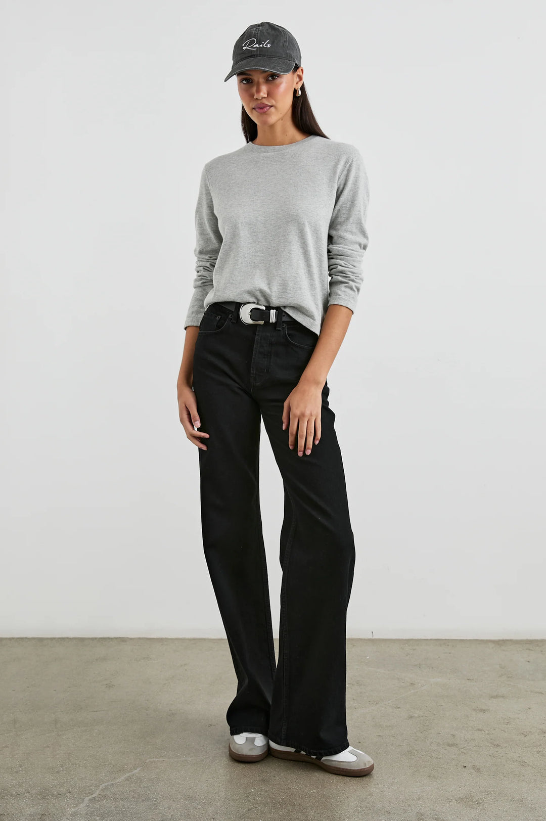 Cotton Cashmere long sleeve tee (Heather Grey)