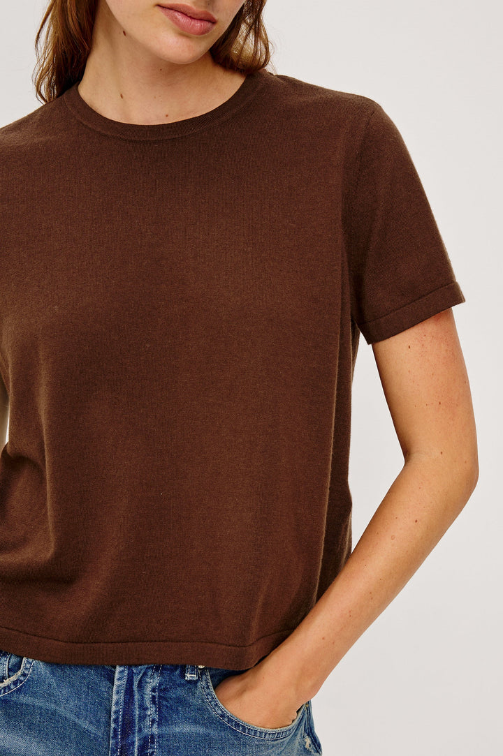 Cotton Cashmere shortsleeve tee (Espresso)