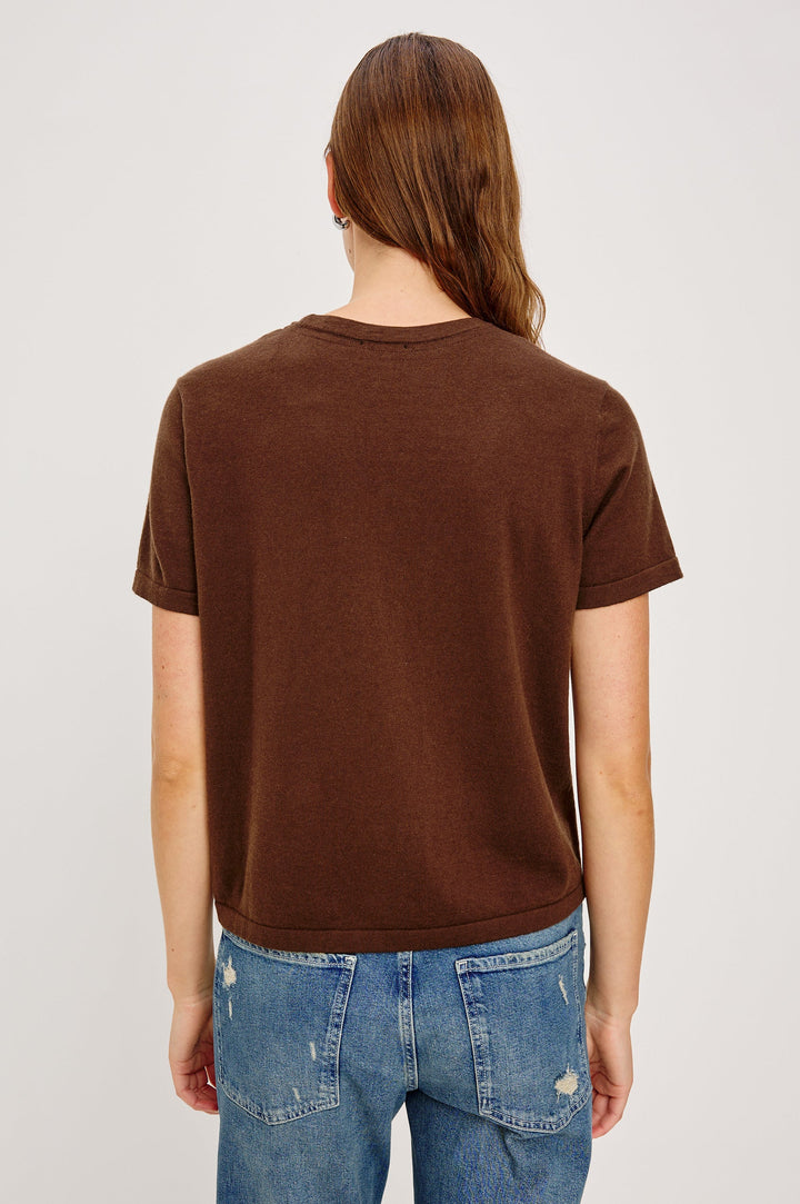 Cotton Cashmere shortsleeve tee (Espresso)