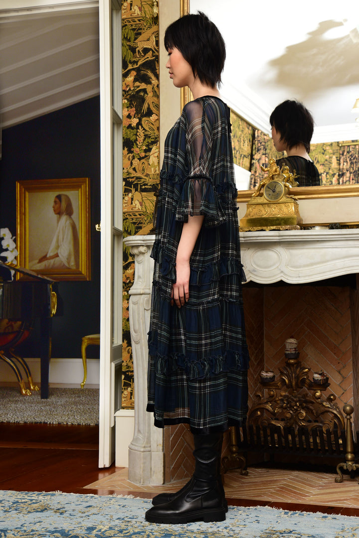 FRILLIONAIRE Dress (Green Tartan)