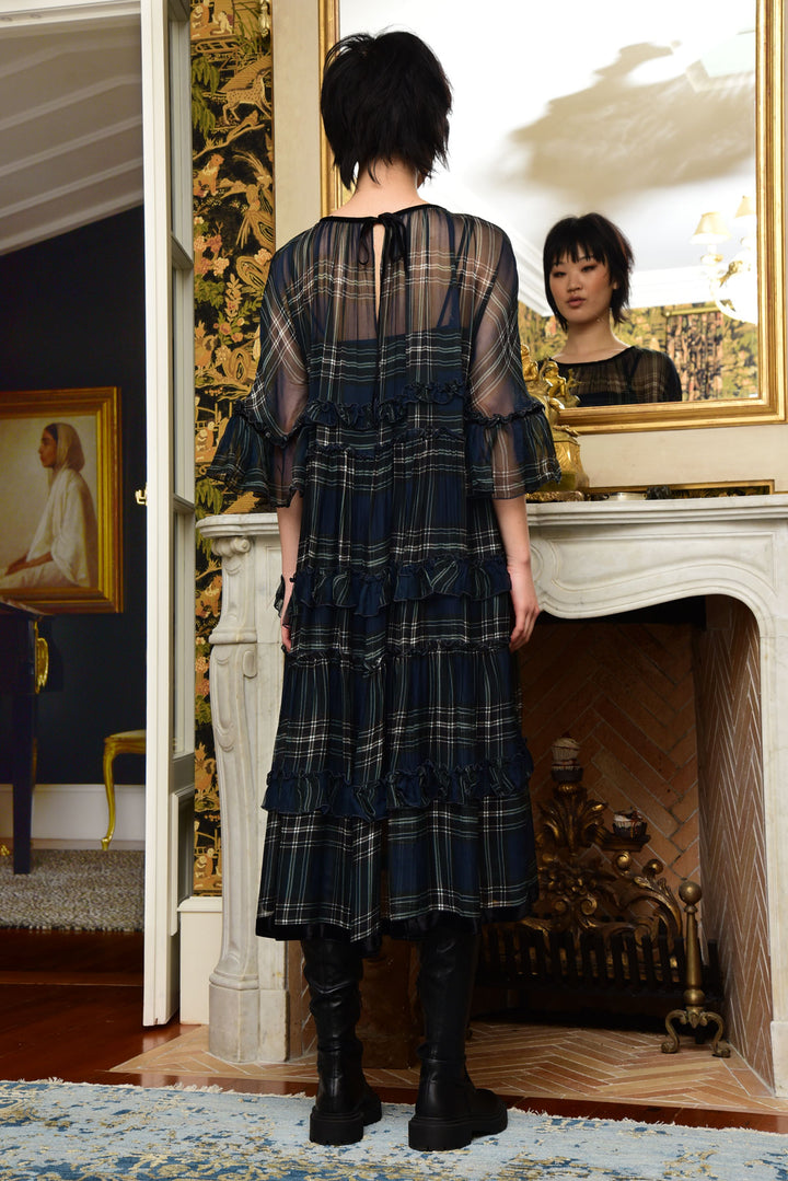 FRILLIONAIRE Dress (Green Tartan)