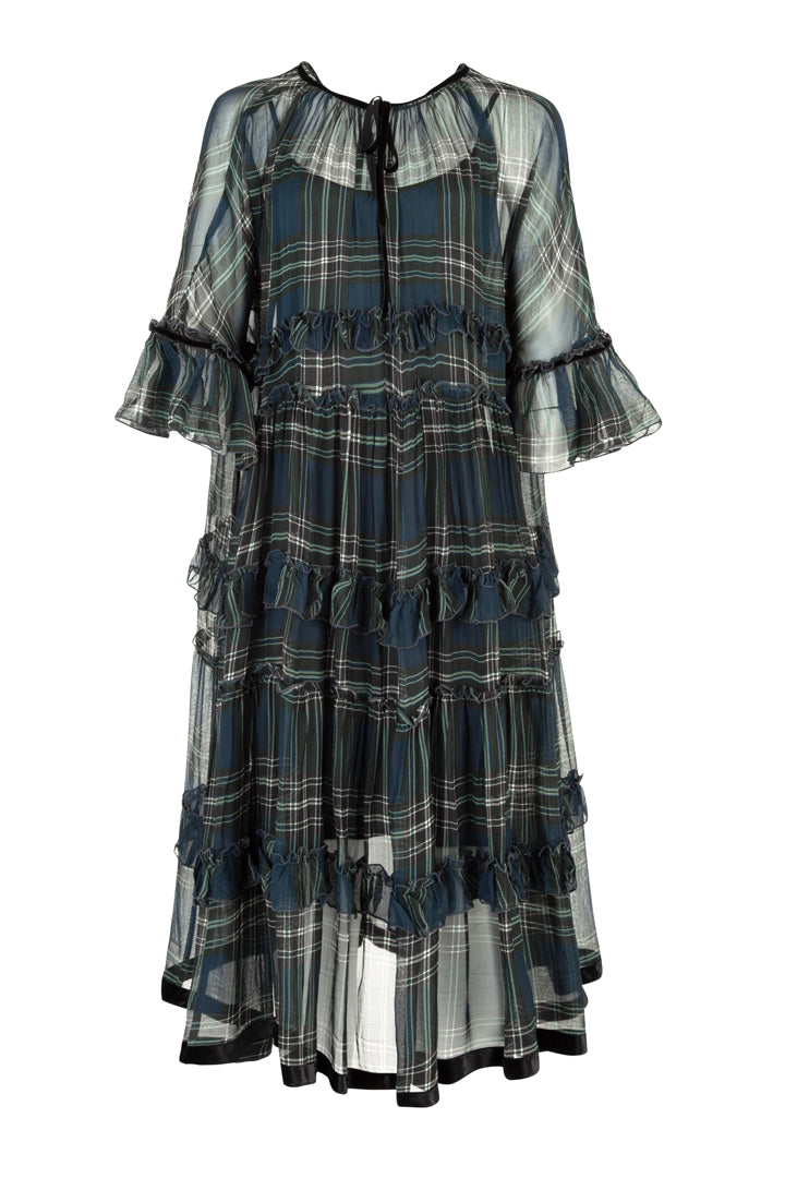 FRILLIONAIRE Dress (Green Tartan)