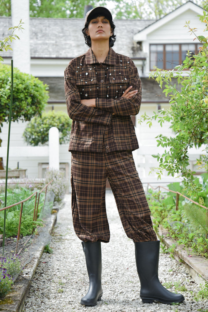 DOWN THE LINE Pant (chocolate check)